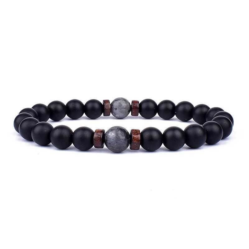 Volcanic Stone Bracelets for Men Natural Moonstone Bead Tibetan Buddha Bracelet Chakra Lava Diffuser Bracelets Men Jewelry GiftX2409