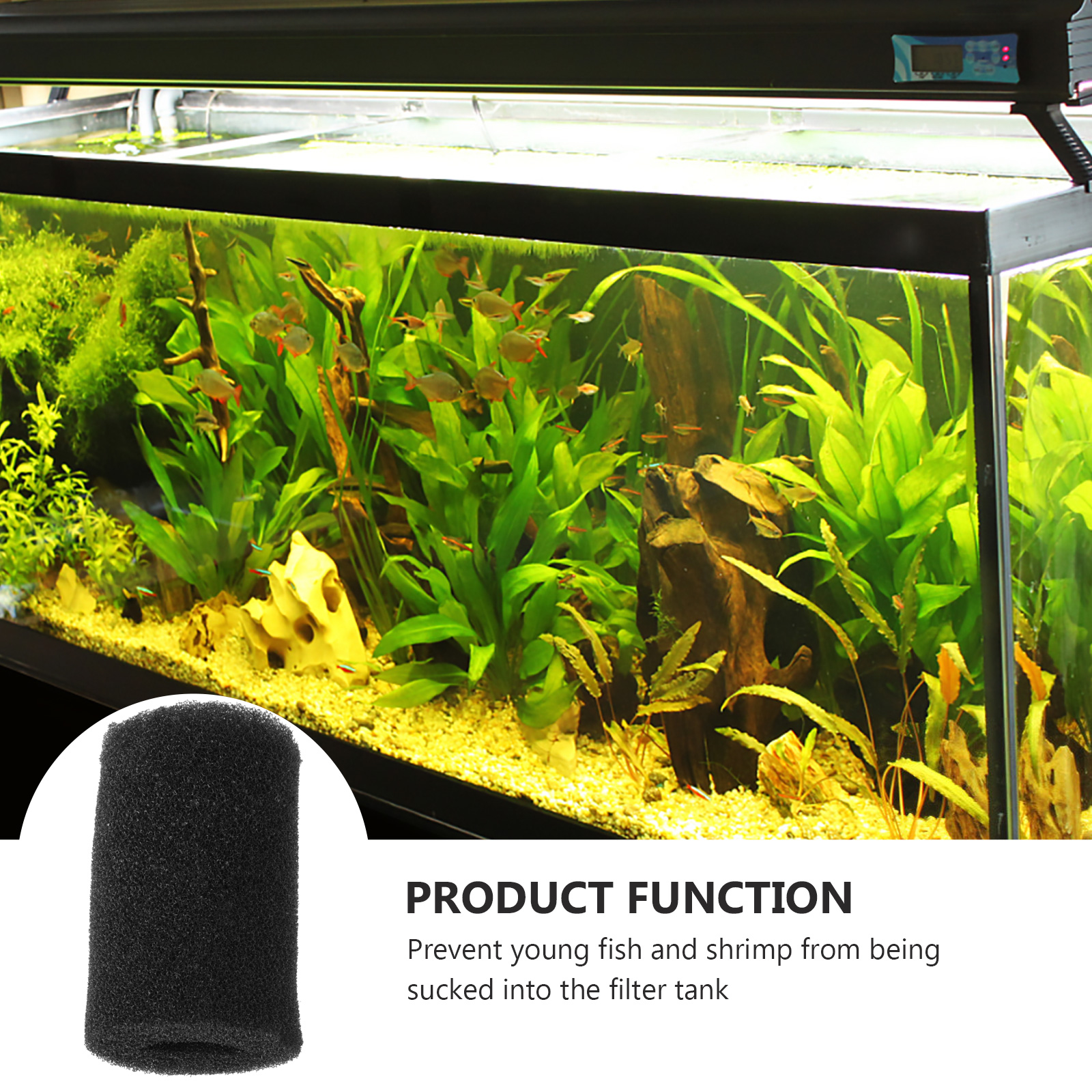 2 PCS Aquarium Debris Prevention Fish Tank Sponge Filter Decorations Media Usage Pre-filter