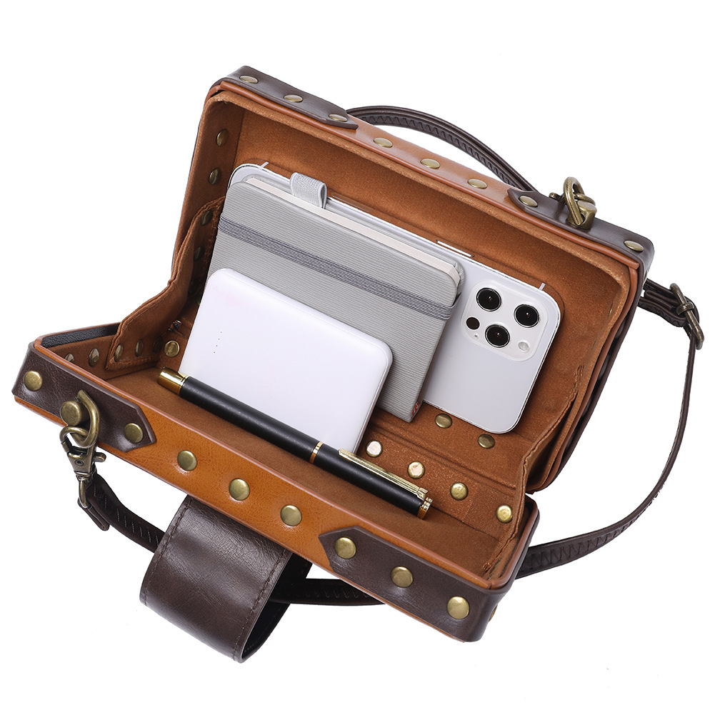 Bag women new women bag Europe and the United States punk industrial retro style small square bag women single shoulder diagonal bag
