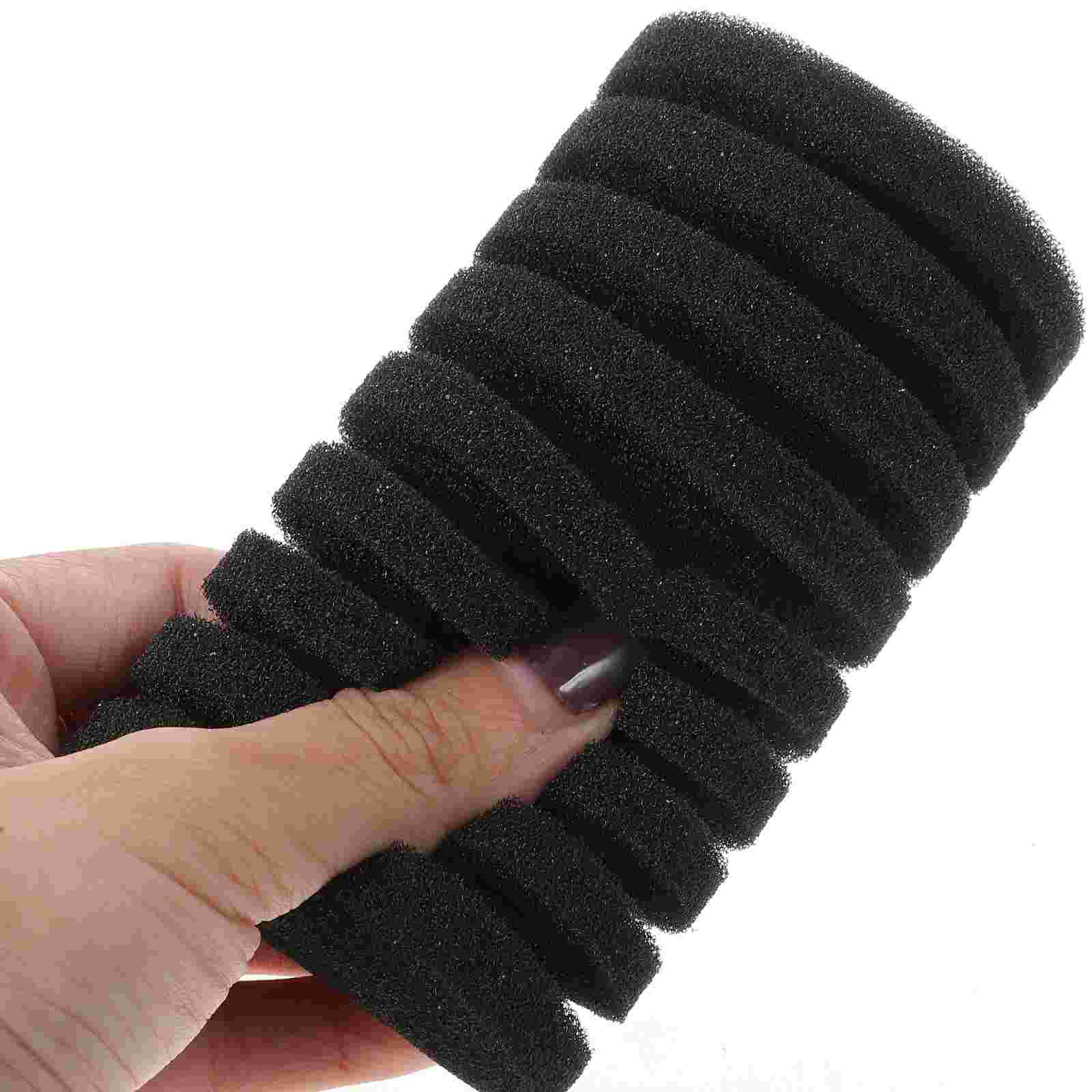 2 Pcs Mini Filter Replacement Cotton Strainer Sponge Automatic Fish Tank Aquarium Accessory Black Practical