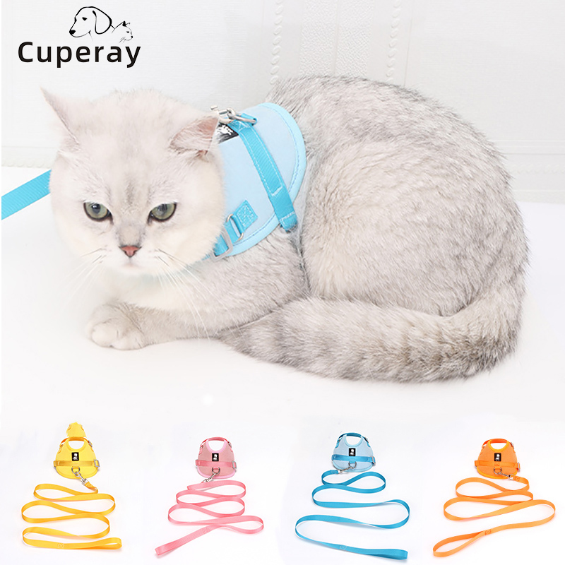 Cat Harness and Leash Set, Adjustable Light and Breathable Chest Harness with Leash for Kittens and Puppies Kitten Accessories