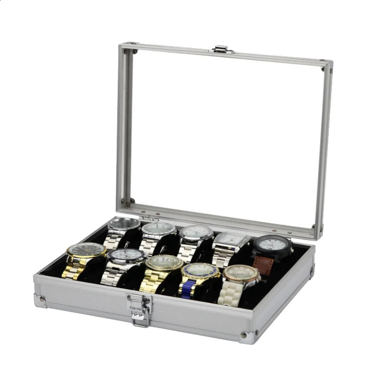 Vansiho 6101224 grid aluminum alloy watch box is used for picking up watches and storing display boxes with multiple slots 240911
