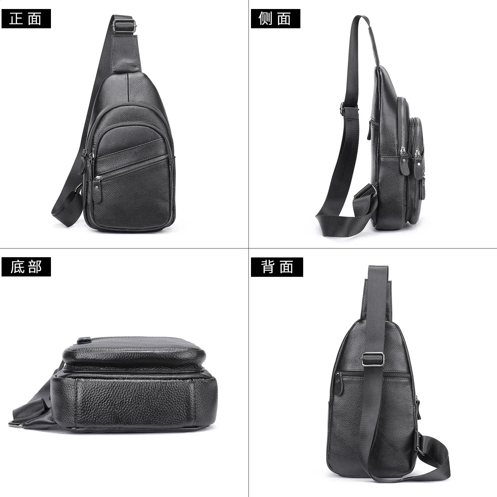 Mens handbag 100% cowhide shoulder bag fashionable messenger bag cross body bag mens black bag 240907