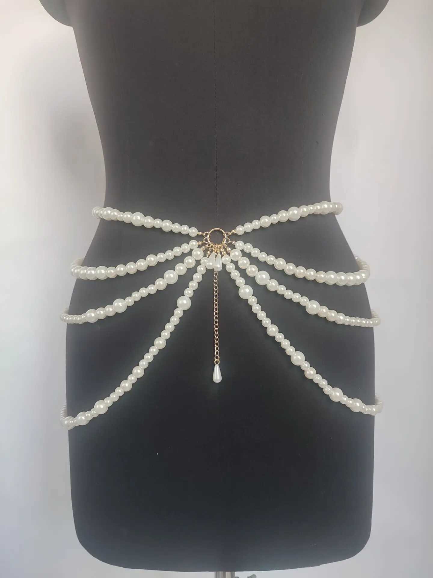 Y2K Jewelry Mtilayer Pearl Waist Chain Used for Fashionable Retro Role Playing Body Accessories Sexy Party Accessories Gifts X250410