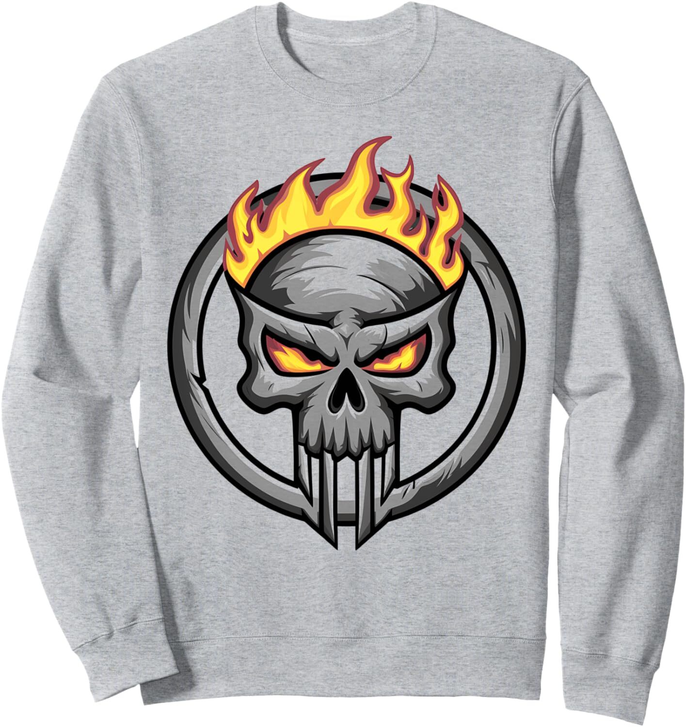 Long Sleeve Shirts for Men sweatshirt Skull Motorcycle Biker Flames Rider Design Sweatshirt Tee Streetwear Casual tops clothes