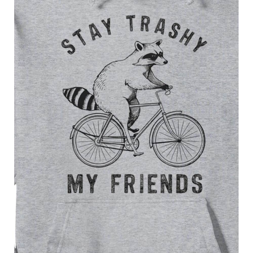 Hoodie for Mens Womens Raccoon Cycling Trash Panda Bicycle Funny Biking Cyclist Pullover Hoodie Graphic Hoodies sweatshirt Pullover Long Sleeve