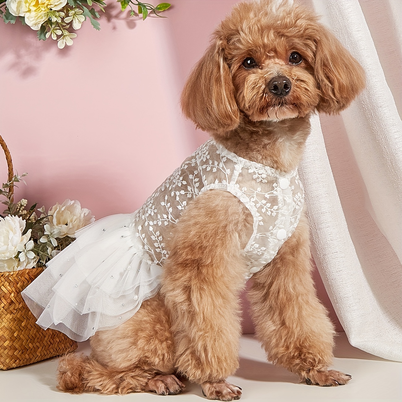 Dog Wedding Party Suit Summer Mesh Dress Suitable For Cats And Dogs H260130