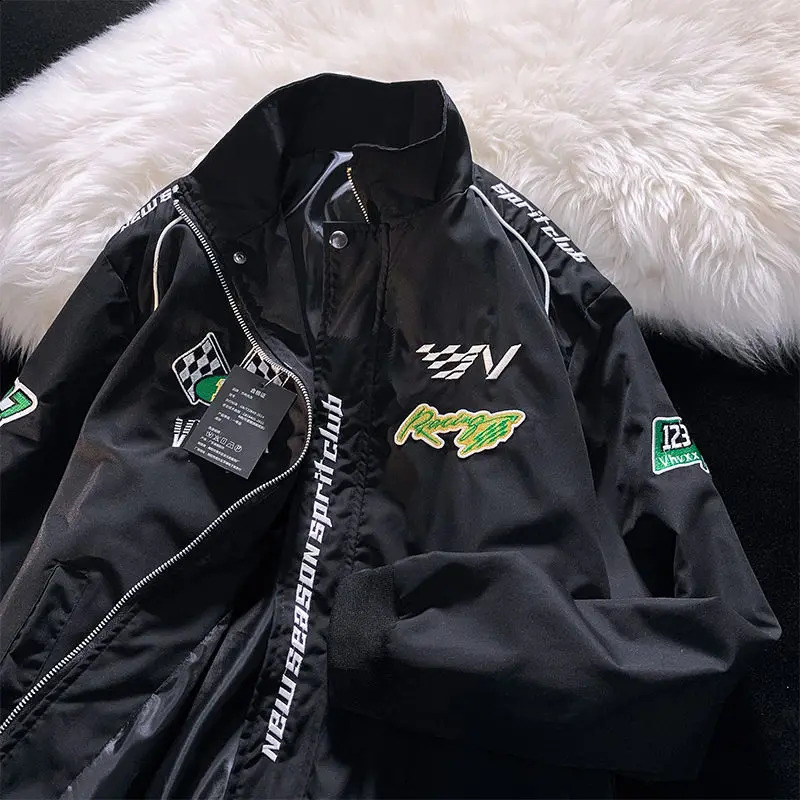 American Vintage Green Baseball Cyber Y2k Basic Jacket Spring Clothes for Techwear Loose BF Women Clothing Men Winter Outerwear 240911