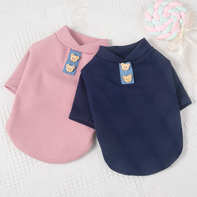 Pet Clothes Spring New Hoodie Comfortable Breathable Cartoon Bear Cat Clothing