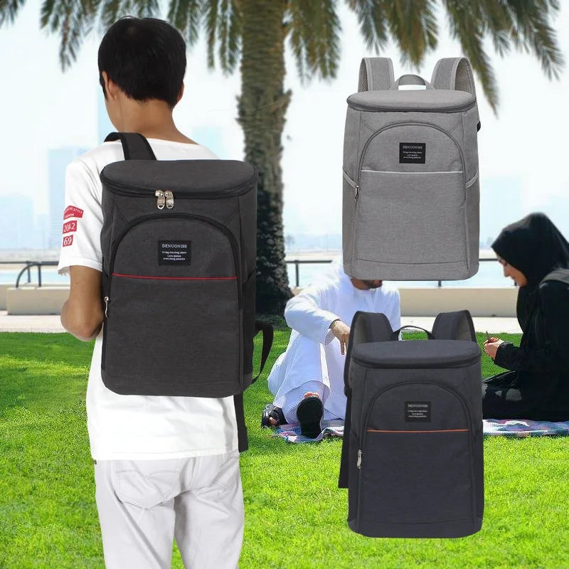 Large mens backpack for lunch and picnic waterproof food bag with bottle opener outdoor womens cooler beer 240910