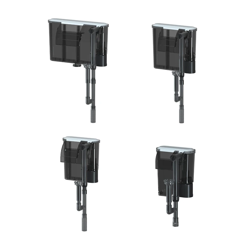 Aquarium Fish Tank Filter 110V 220V Wall Mounted Filter Pump Oil Removal Film External Grass Tank Filter Water Flow Adjustable