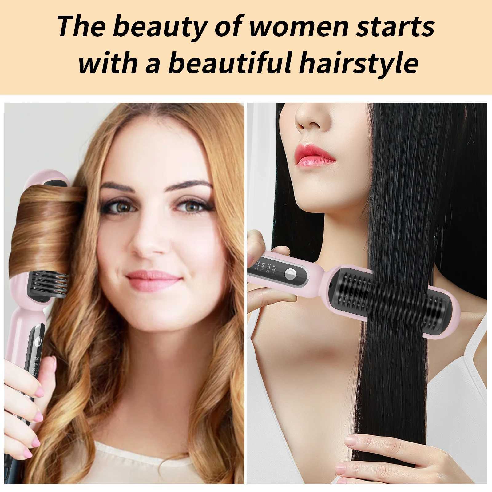Anti Frizz Negative Ion Electric Hair Straightener Comb Perfect for Creating Smooth Hairstyles Repairing Damaged Hair Reducing Static W250814