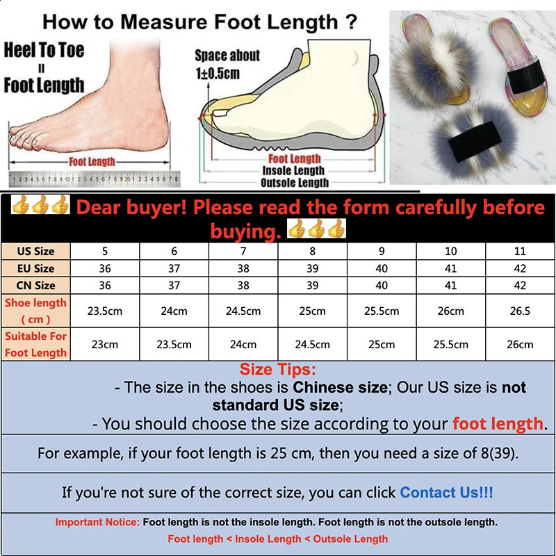 100% Natural Raccoon Fur Furry Slippers Crystal Flats Plush Slides Real Fox Fur Sandals Ladies Transparent Jelly Slipper 240910