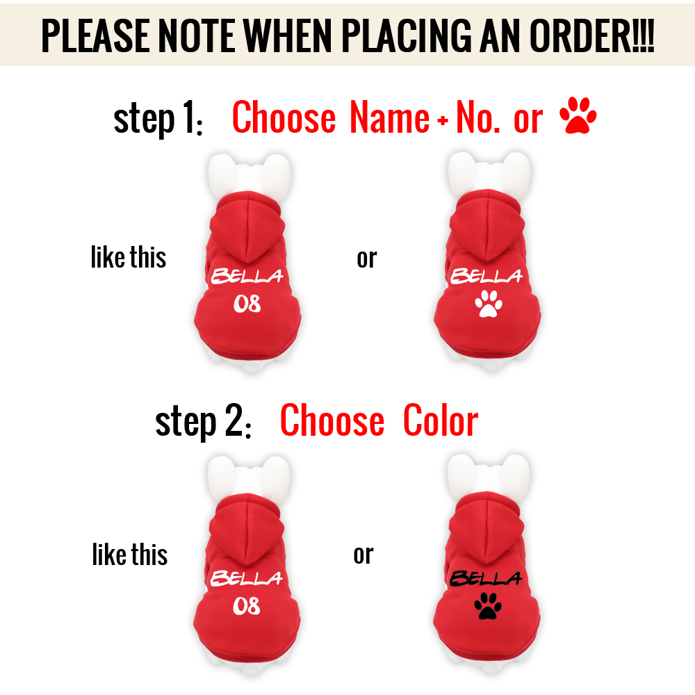 Custom Dog Cat Hoodie Personalized Pet French Bulldog Name Hoodies Clothes Cotton Puppy Coat Clothing For Small Medium Large Dog