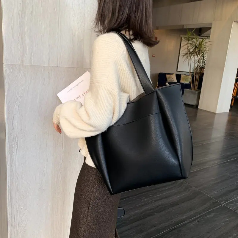 Womens Bag Large Capacity Shoulder Bags High Quality PU Leather Handbags and Purse Female Retro Tote Bags sac a main femme 240907