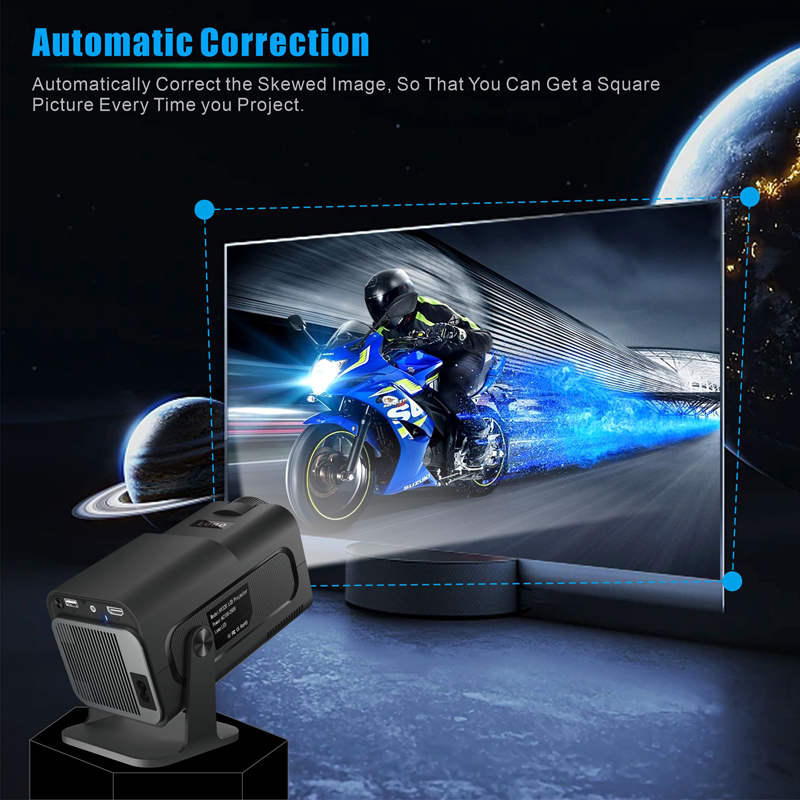Top Quality HY320 Projector Android 11 HD 1080P Pixel Display Dual Wifi6 BT5.0 Home Cinema 180° Free Projection Outdoor Indoor Portable Smart LCD Proj