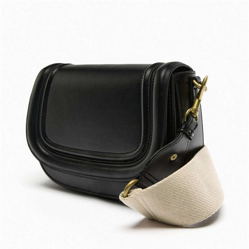 Designer bag ZA 2024 new versatile magnetic buckle flap wanted line decoration crossbody bag Solid color small shoulder bag saddle bag female tote bag
