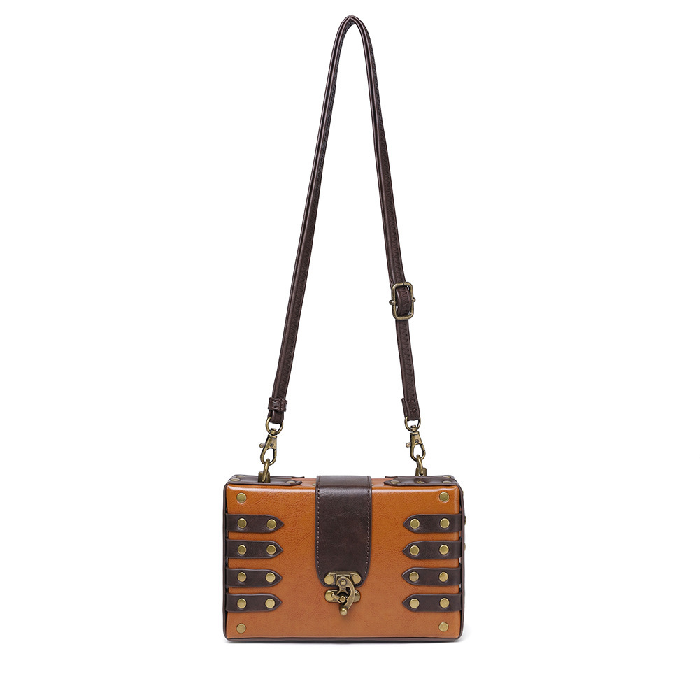 Bag women new women bag Europe and the United States punk industrial retro style small square bag women single shoulder diagonal bag