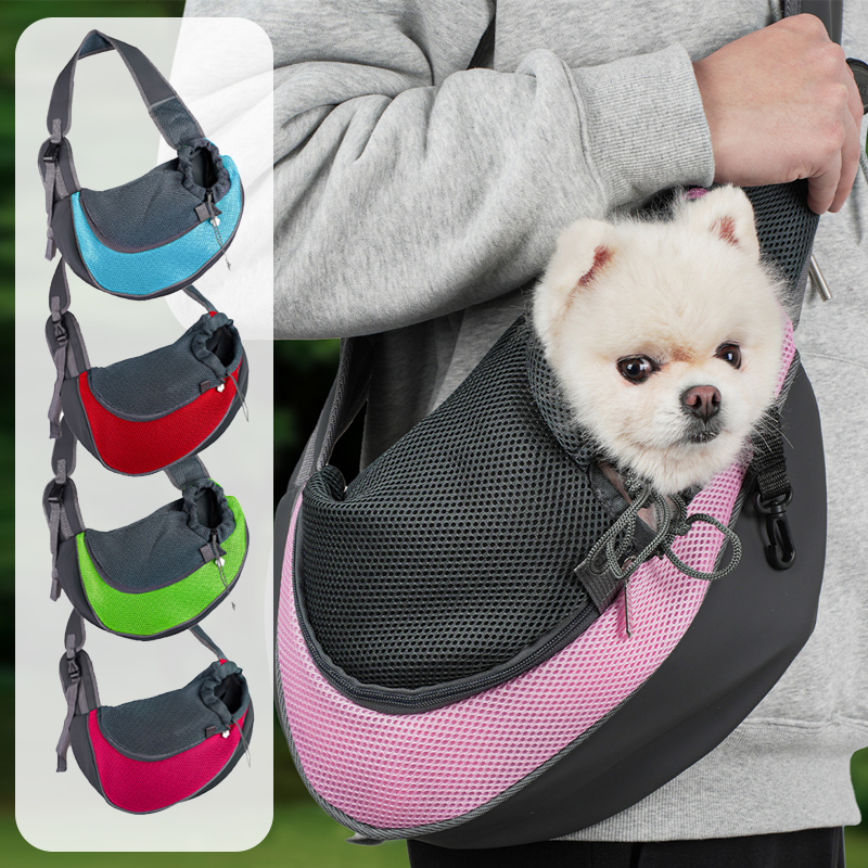 Reflective Breathable Mesh Pet Bag Portable Cat Puppy Crossbody Shoulder Bag Travel Safe and Comfortable for Outgoing Pets