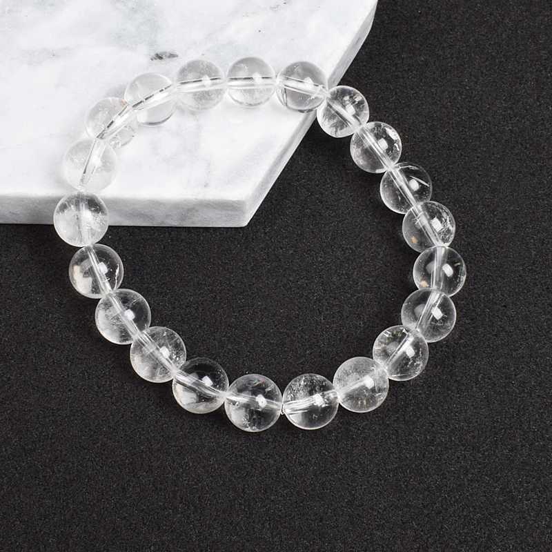 Natural Clear Quartzs Bracelet White Transparency Healing Crystal Energy Stone Boho Reiki Gem Stone Beads Simple Yoga JewelryX240912