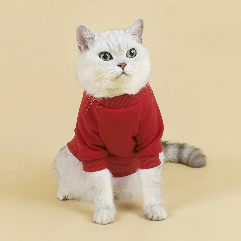 Warm and Fleece Dog Clothes Small Dog and Cat Clothes Pet Sweatshirt Autumn and Winter New Comfortable Breathable