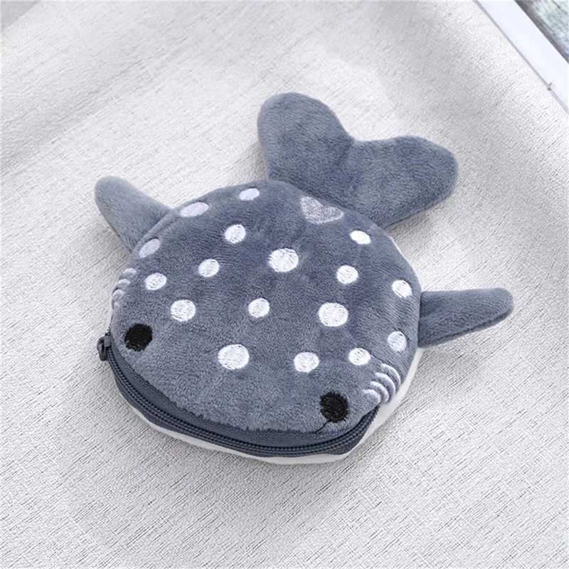 Carto Cute Whale Shark Coin Purse Kaii Wallet Portable Plush Coin Bag Key Earphe Coin Organizer Pouch Zipper Bag Kids GiftXJ241111
