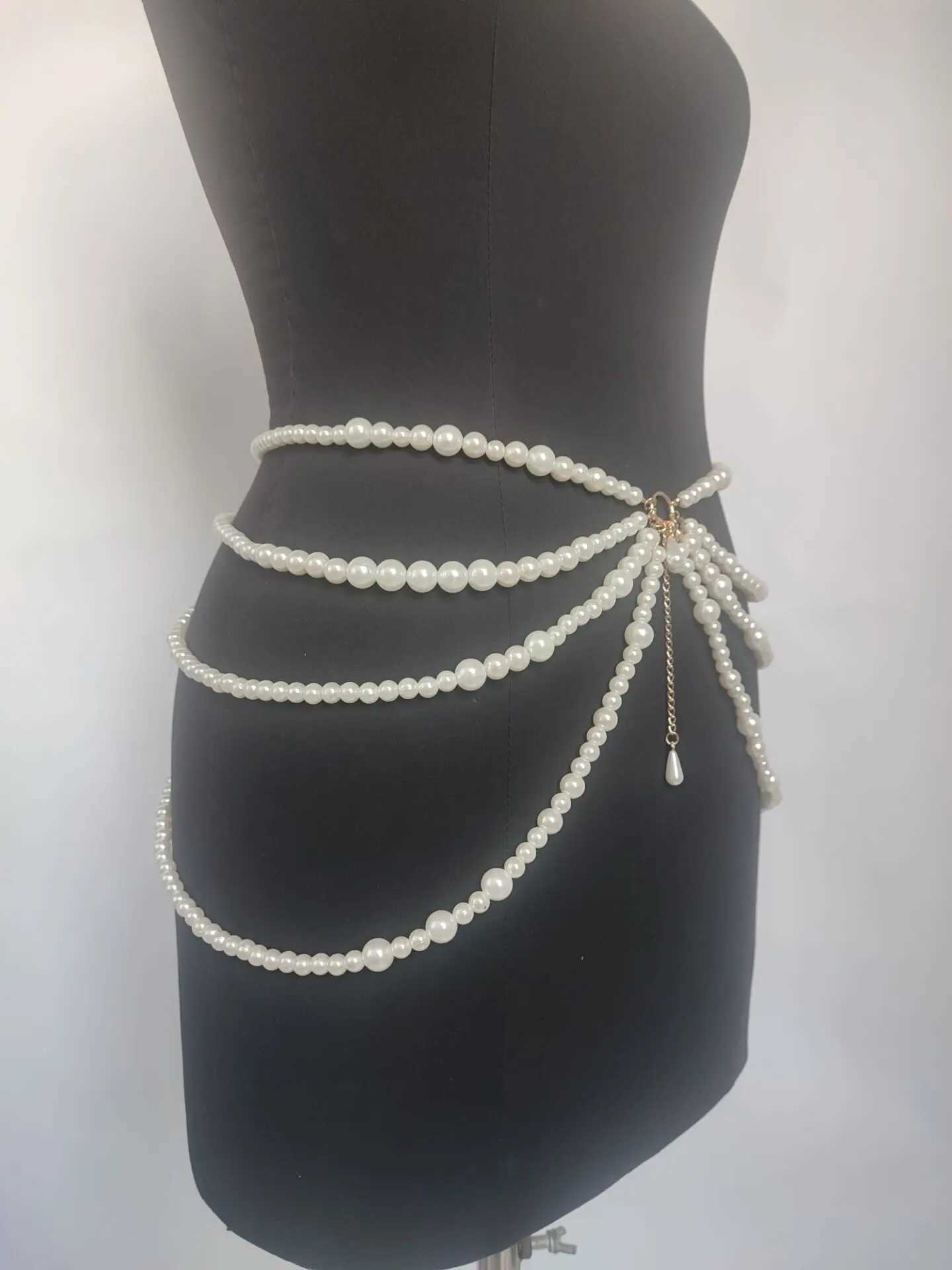 Y2K Jewelry Mtilayer Pearl Waist Chain Used for Fashionable Retro Role Playing Body Accessories Sexy Party Accessories Gifts X250410