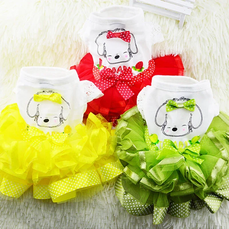 Dog Clothes for Small Dogs Dress Sweety Princess Dress Spring Autumn Puppy Small Dog Lace Princess Chihuahua Dog Mascotas Roupa
