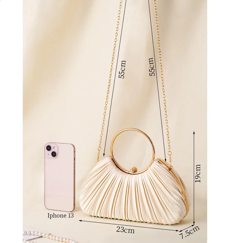 Vintage Warm Folded Evening Bag Elegant Retro Fashion Green Beige Round Womens Wedding Party Clutch Handbag 240910