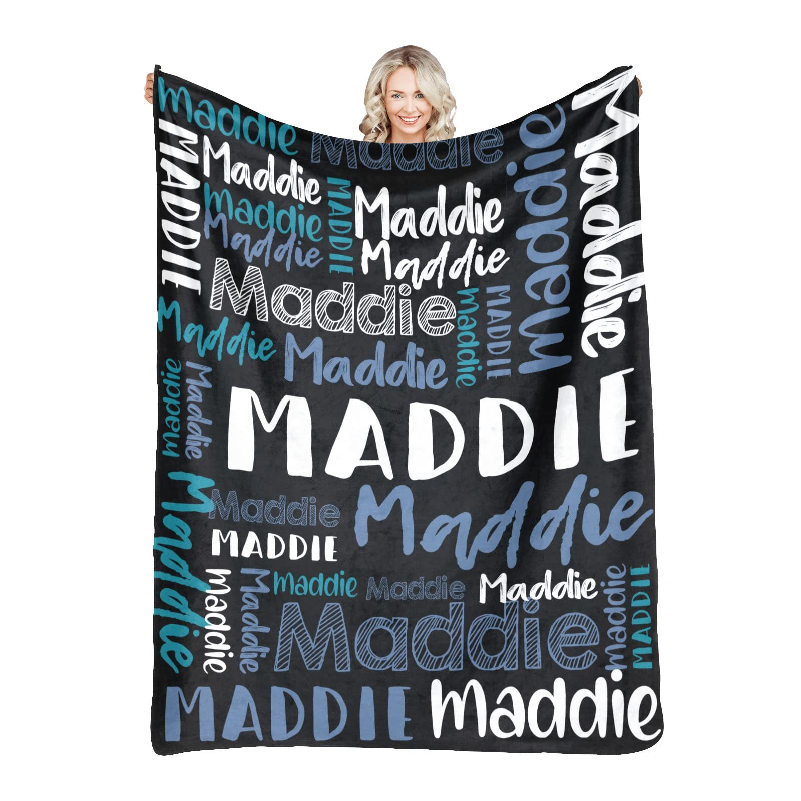 Personalized Name Flannel Blanket 2024 New Customized Blanket Soft for Kids and Adults Letter Monochrome Fleece Birthday Gift