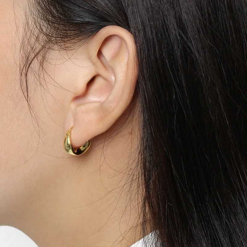 Luxury Irregular Solid Hoop Earrings Original U-shaped S925 Sterling Silver Earring for Fashion Women Designer Fine Jewelry GiftX240912