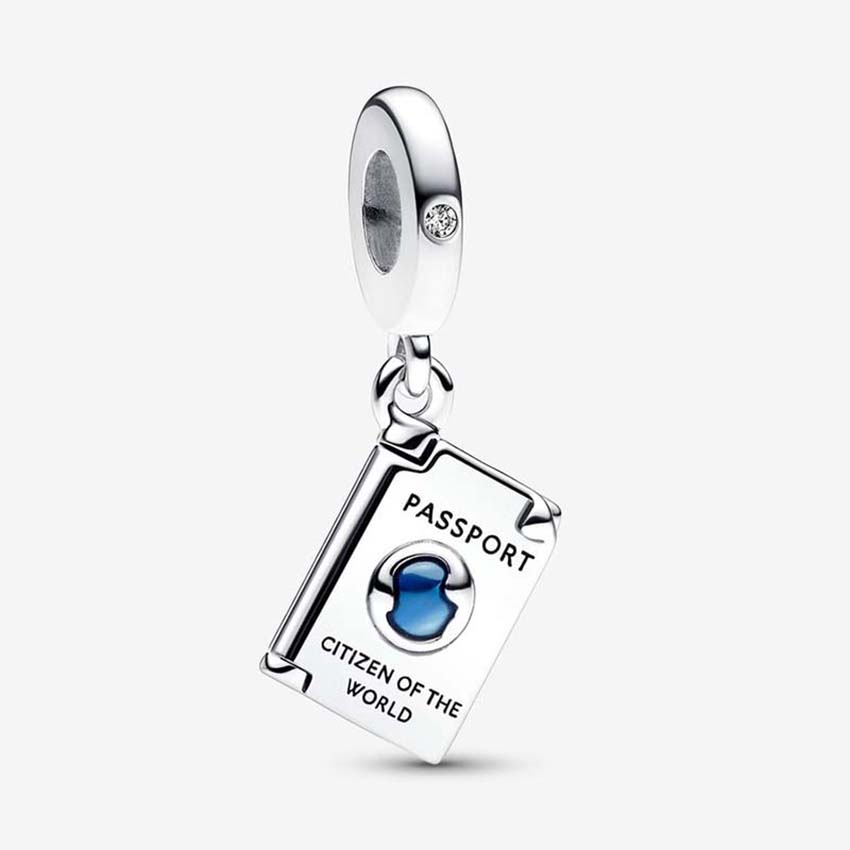 Openable Passport Dangle Charm 925 Sterling Silver Logo Charms Set Bracelet Bangle DIY Making Components Necklace Pendant charm with Luxurious Box Wholesale