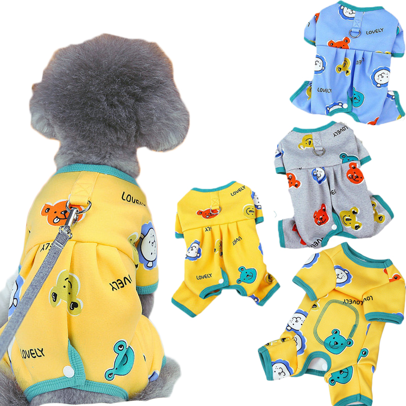 Warm Tracksuits Dog Jumpsuit Pyjamas Autumn&Winter Dog Clothes Wrapped Belly Puppy Cat Pijamas Overalls For Small Dogs Chihuahua