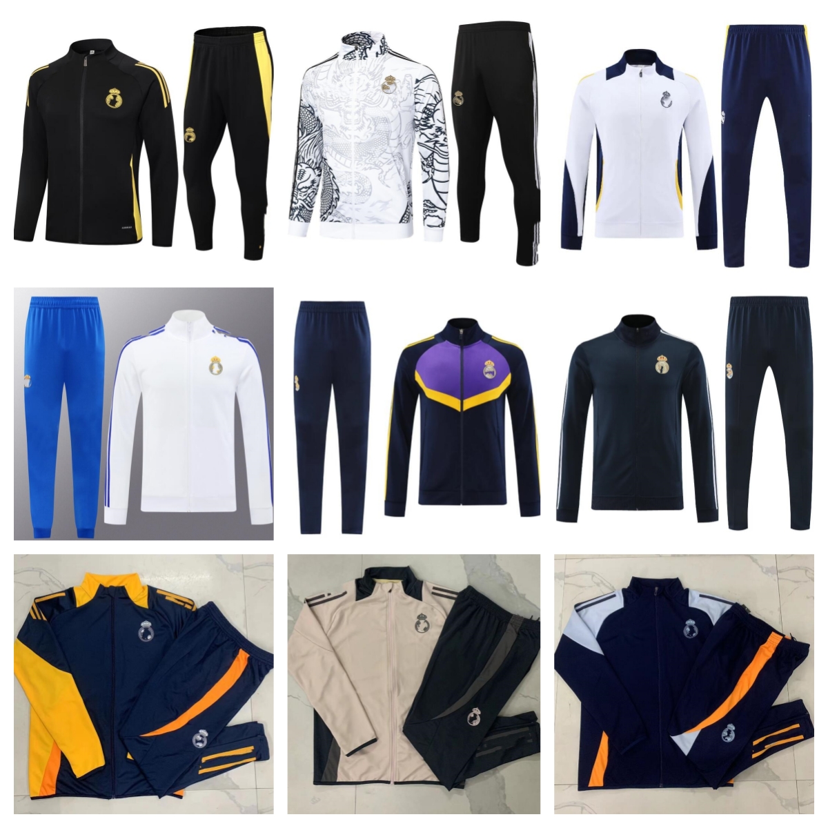 24 25 Real MadridS long zip tracksuit training suit VINI JR BELLINGHAM hooded Jacket real Madrides men football CAMAVINGA sportswear chandal