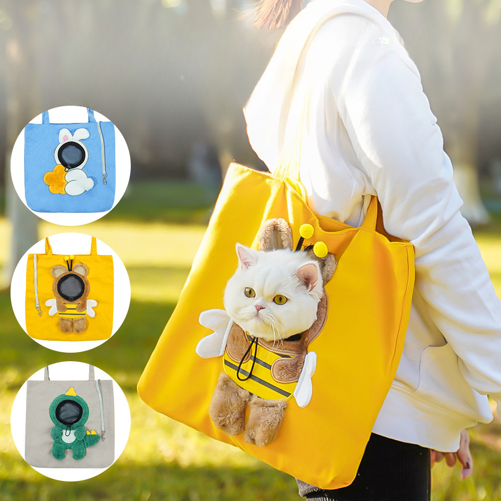 Pet Outing Bag Cat Bag Crossbody Carrying Cat Bag Small Dog Can Be Exposed and Portable Single Shoulder Bag Pet Outdoor Supplies