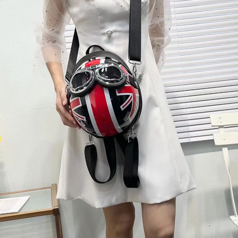 Personalized Helmet Women Backpacks Creative Hiphop Shoulder Crossbody Bags Chic Travel Back Packs for Girls Y2K Sac 240907