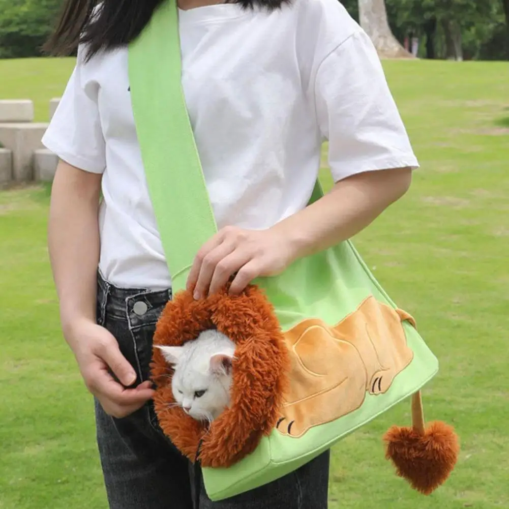 Pet Carriers Lion Design Portable Breathable Bag Cat Dog Carrier Bags Outgoing Travel Pets Handbag Pet Shoulder Carrying Bags
