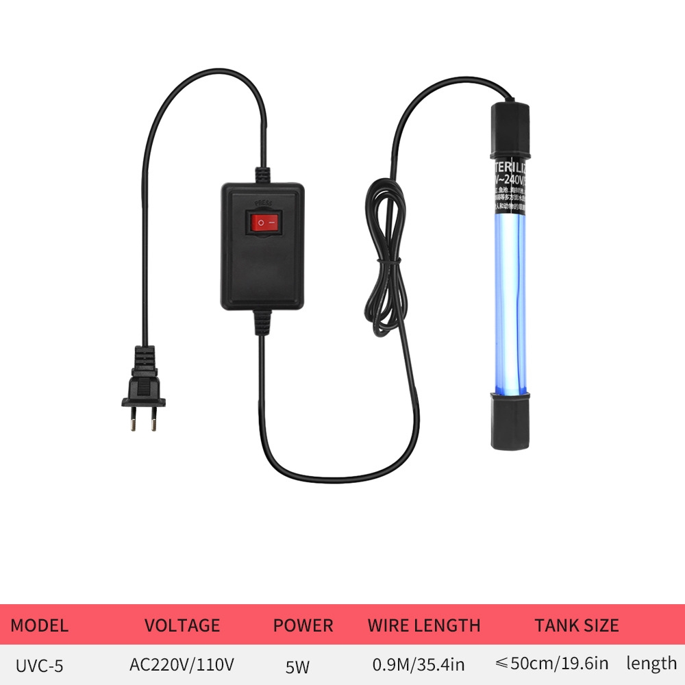 5W/11W Aquarium Clean Light UV Light Sanitizer 5w/11w Green Away For Fish Tank Water Treatment Light