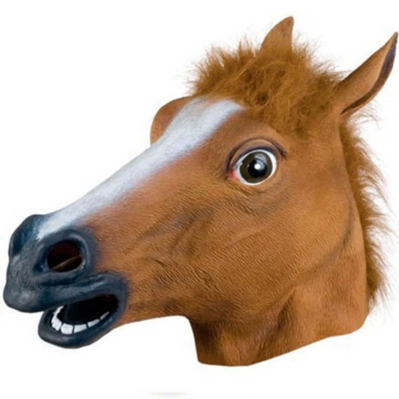 Party Masks Horse Head Mask Dog Horse Jun Animal Head Cosplay Unicorn Face With Black Horse Fish Head Joke Props Vinyl T240912