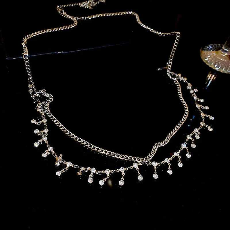Luxurious and sexy rhinestone star tassel pendant with waist and belly button chain used for bikini carnival beach body jewelry gifts Y2K accessories 
