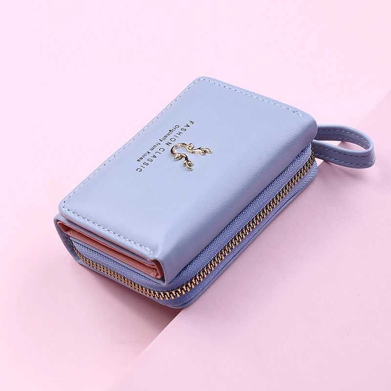 womens small wallet womens card clip short wallet with coin wallet womens PU leather mini clutch Z250411