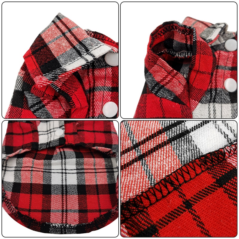 Classic British Style Plaid Pet Dog Shirt Dogs Cotton Lapel Coat Costume for Small Dog Clothes Winter Dogs Dog Accessories