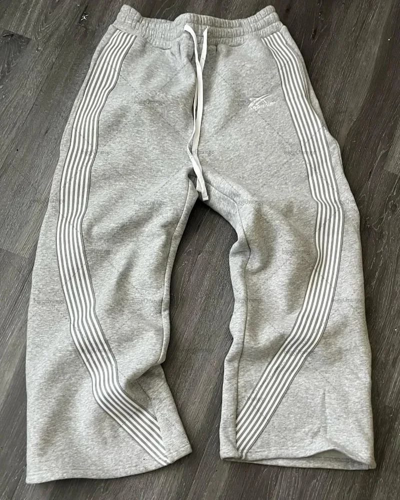 Y2k Street Harajuku Fashion Striped Casual Pants Men Retro Gothic Punk Wide-leg Pants Hip-hop Rock Oversized Trousers Women 240910