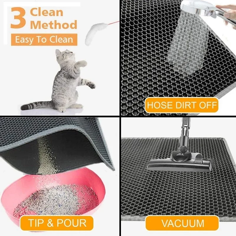 Cat Litter Mat Double Layer Waterproof Urine Proof Trapping Mat Easy To Clean Non-Slip Toilet Pad Cat Scratch Pad Large Foot Pad