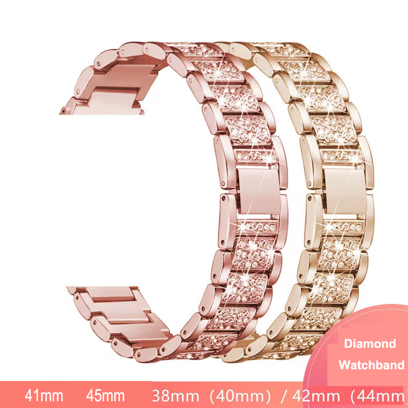 Jewelry Diamond watches case with apple watch strap 49 45mm 41mm 44mm 42mm 40mm Charm Designer Bracelet Watch Band fashion Rhinestone watchbands 9 8 7