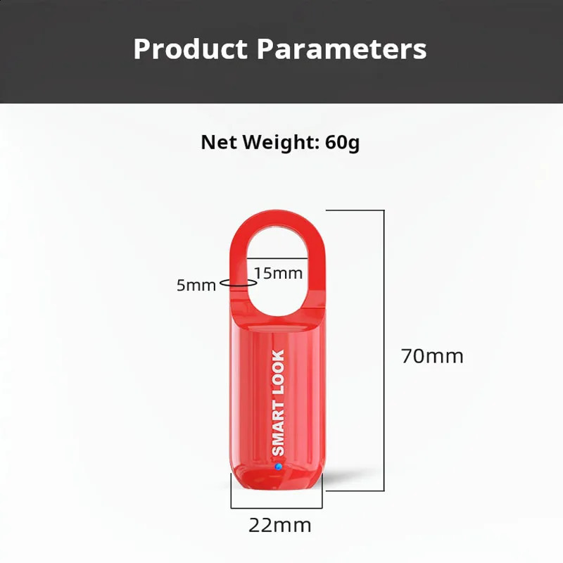 Luggage fingerprint padlock furniture lock USB charging ultra long standby code outer shell backpack lock 240907