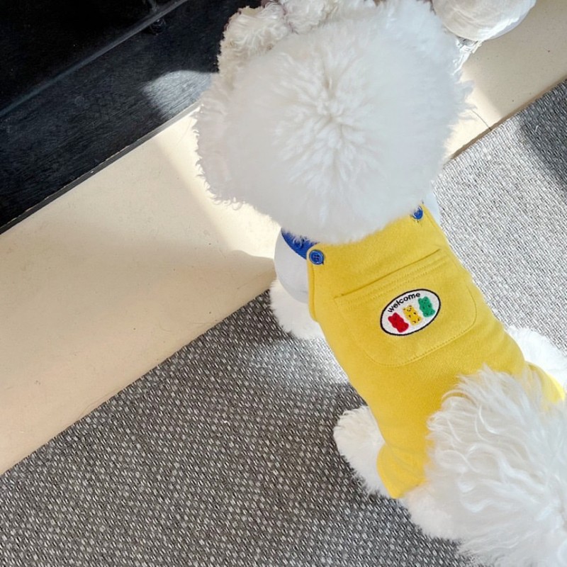 Summer Dog Jumpsuit Puppy Clothes 2025 Cute Pet Rompers Color Block Casual Dog Pants Bichon Pug Chihuahua Suspenders Dog Coat