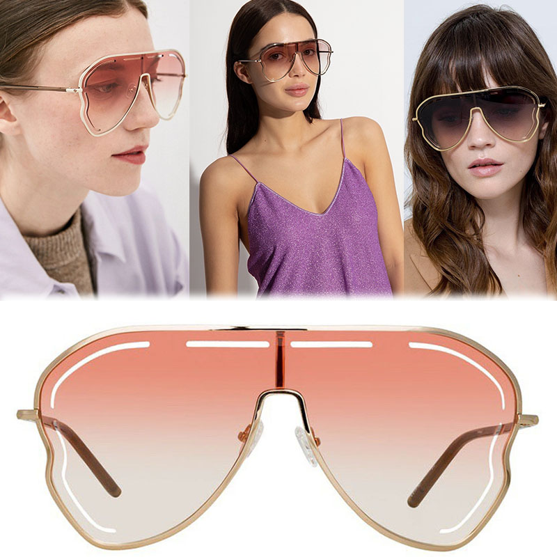 Designer Fashion Irregular shaped Sunglasses Womens Luxury Outdoor Light colored Decorative Mirrors High quality UV400 resistant Glasses with Packaging Box