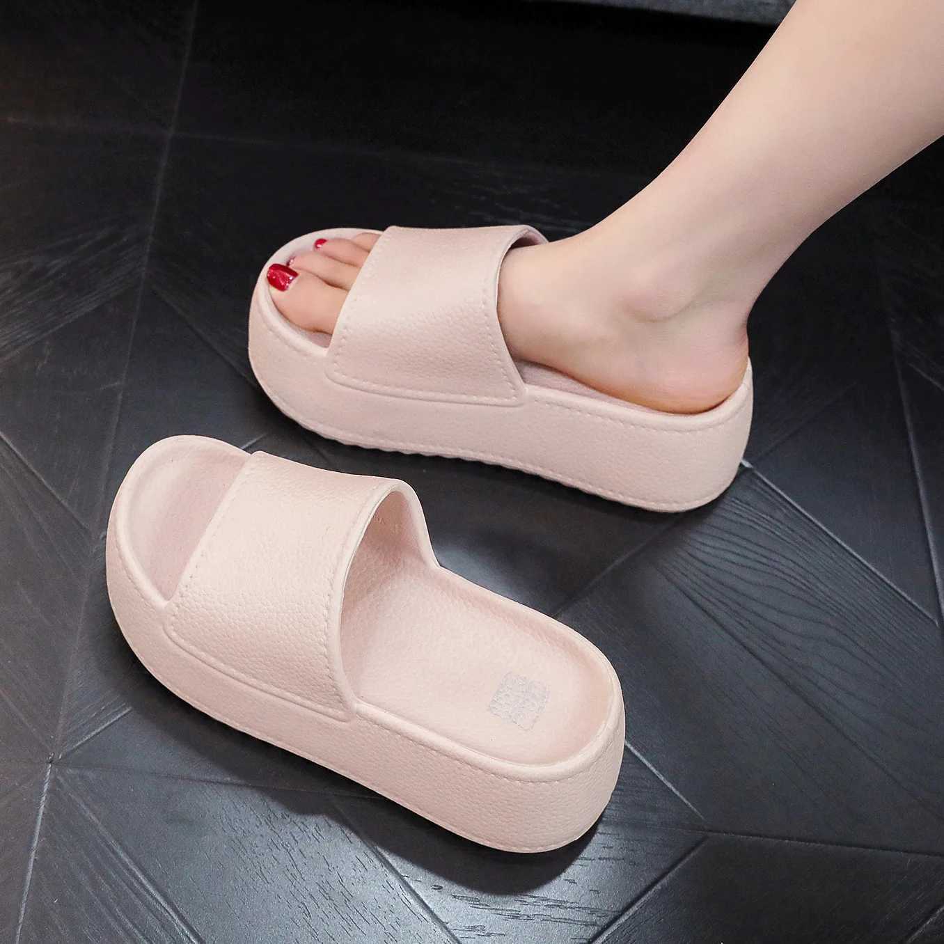6cm thick bottom EVA womens slippers Fi home platform summer coat slippers N womens slippersXJ250407
