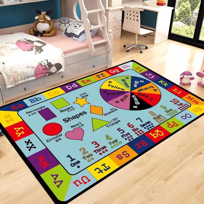 Hopscotch Floor Rug Big Space Kids Play Mats Non-slip Silicone Back Mat Wear-resistant Rugs Suitable for Children's Rooms Home Bedroom